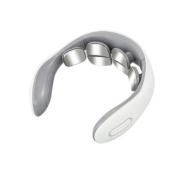Amdohai Neck Massager with Heat Electric Pluse Massager for Neck Shoulder Pain Relax Muscles 6 Heads Vibrator Heating Massager for Women & Men Heated Intelligent Neck Massager Micro USB Charging P