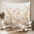 thumbnail image 2 of Colorful Wildflower Large Tapestry for Bedroom Wall Hanging Tapestry,Botanical Vintage Floral Country Retro Ceiling Backdrop Tapestries Poster Blanket Wall Decor for Teens Room Living Room 86" x 104", 2 of 8