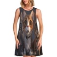 thumbnail image 1 of Fotbe Wide Eyed Cartoon Cats Vestido de Verano sin Mangas para Mujer – Vestido Midi Línea A, Estilo Camiseta Floral, Vestido Playero Casual y Fluido, 1 of 7