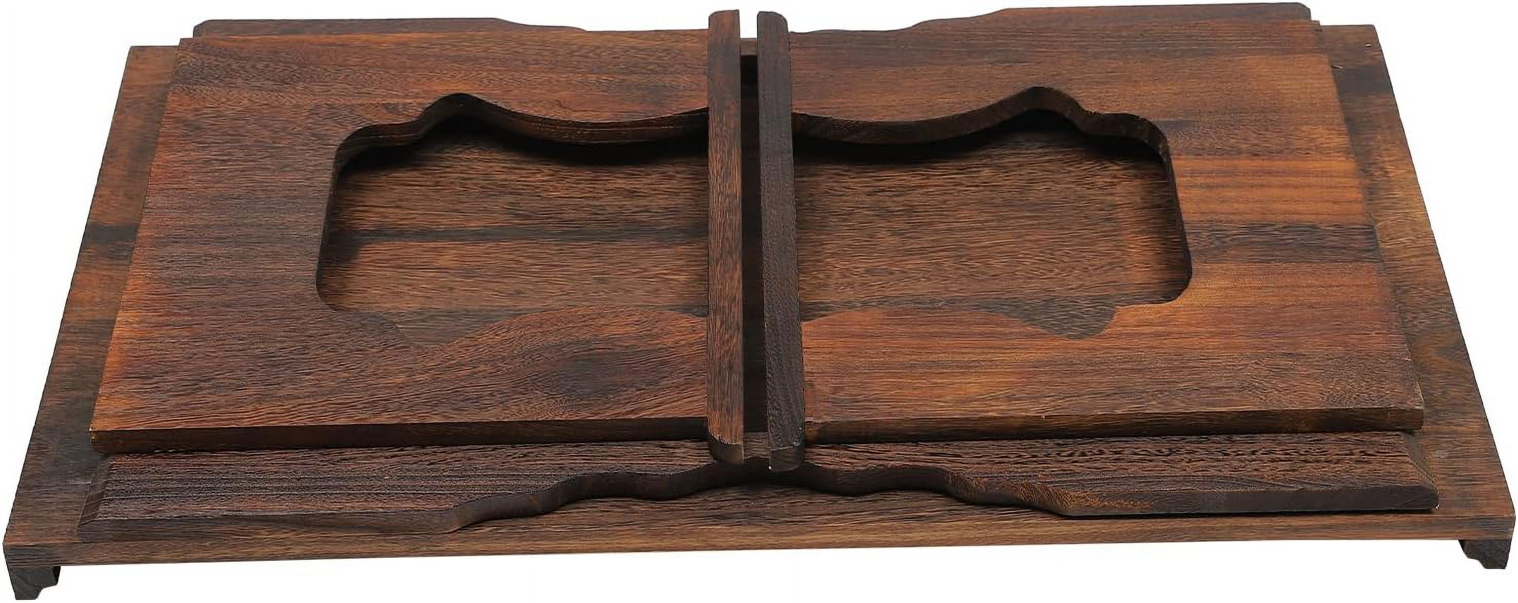 Wood Folding Bed Table Tray Farmhouse Style Bed Laptop Desk with Foldable Legs Rustic Wooden Floor Table Portable Serving Tray for Home Eating Breakfast Tea & Coffee 31.5" x 17.72" x 15.75",
