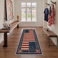 thumbnail image 3 of GENIMO 2'x7' Runner Rug, Washable Rug Non Slip Soft Vintage Americana Soccer Field Hallway Runner for Kitchen Entryway Laundry Room, Vintage Americana, 3 of 8