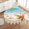 thumbnail image 2 of Round Tablecloth 60 Inch Summer Beach Tablecloth Washable Reusable Ocean Tablecloth Home Parties Holiday Dinner Dining Room Kitchen Decor, 2 of 6