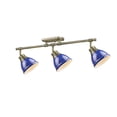 thumbnail image 2 of Golden Lighting Duncan - Three Light Semi-Flush Mount, Aged Brass Finish with Blue Shade, 2 of 5