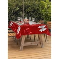 thumbnail image 3 of Outdoor Tablecloths with Umbrella Hole & Zipper, Red White Bow 60 x102 Inch Rectangle Tablecloths, Modern Art Watercolor Bowknot Waterproof Table Cloth, Patio/Pool/Picnic Table Covers, 3 of 8