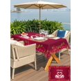 thumbnail image 4 of Outdoor Tablecloth with Umbrella Hole and Zipper, Valentine's Day Rectangle Table Cloth 60x84 Inch Waterproof Tablecloth, Romantic Swan Love Heart Rose Flowers Picnic Table Cover for Patio Camping, 4 of 7