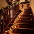 thumbnail image 4 of 16.4 ft Christmas Tinsel Garland with Light, Multicolor, Pastel Christmas Candy Decorations Prelit Tinsel Garland Battery Operated 50 LED Hanging for New Year Party Decor, 4 of 7