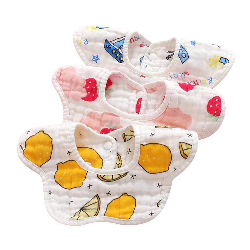 Muslin Baby Bibs Neck Baby Bibs Drool 360 Degree Rotate Soft Baby Bib Anti-Stain and Odor Resistant