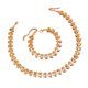 thumbnail image 5 of Conjunto de 2 collares y pulseras para mujer, con decoración de perlas de imitación, diseño geométrico, longitud ajustable, color oro rosa, 5 of 8