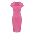 thumbnail image 1 of Vestido Tubo De Tweed Con Mangas Cortas Y Envuelto En Las, 1 of 6
