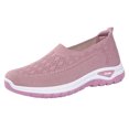 thumbnail image 2 of Aobny Walking Shoes Womans Shoes Mesh Shoes Flatform Easy Spirit Shoes Shoe Soft Toe Slip-On Flat Heel Pink Round Toe Womens Summer Shoes,Size 40, 2 of 9