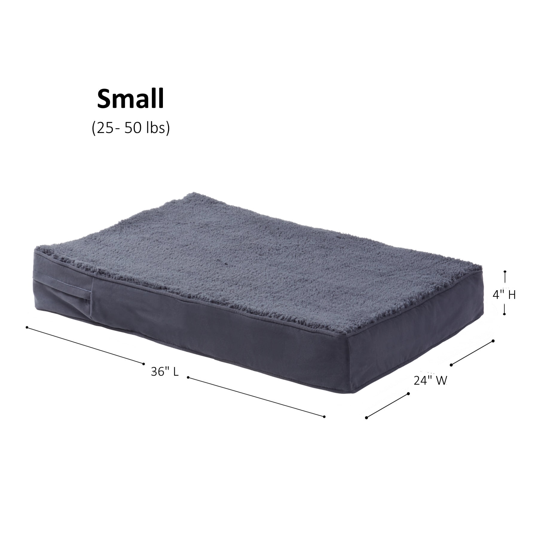 Happy Hounds Oscar Sherpa Orthopedic Dog Bed, Blue Steel, Small (36 x 24 in.)