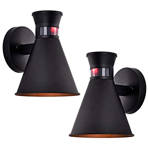 C Cattleya 2 Pack Dusk To Dawn Outdoor Wall Sconce Motion Sensor Porch Light Matte Black Exterior Patio Lighting Fixture For Front Deck Garden Balcony Com C Cattleya 2 Pack Dusk To Dawn Outdoor, Dusk To Dawn Outdoor Porch Lights