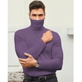 thumbnail image 5 of Youclos Men's Pullover Sweater Long Sleeve Knitted Turtleneck Sweaters Slim Fit, 5 of 8