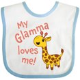 thumbnail image 3 of Inktastic My Glamma Loves Me Cute Giraffe Boys or Girls Baby Bib, 3 of 4