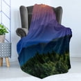 thumbnail image 4 of Appalachian Soft Flannel Fleece Throw Blanket, Extremely Colorful Sunset over Cowee Mountains Overlook Vista Photo Print, Cozy Plush for Indoor and Outdoor Use, 60" x 80", Multicolor, by Ambesonne, 4 of 5