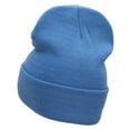 thumbnail image 2 of Fall Leaf Embroidered 12 Inch Long Knitted Beanie - Sky Blue OSFM, 2 of 5