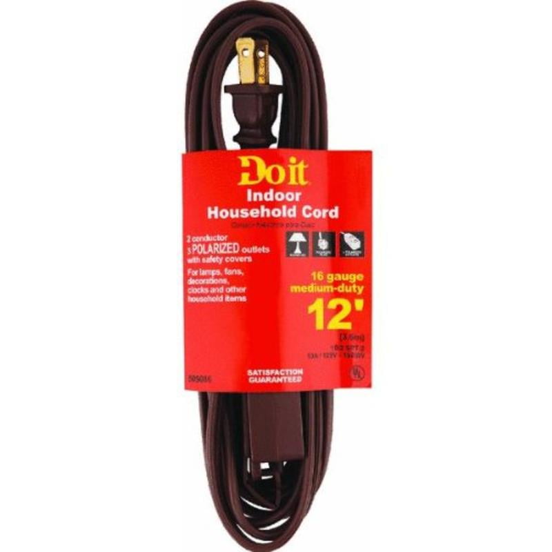 Cube Tap Extension Cord, 12' 16/2 Brown Ext Cord Woods Extension Cords