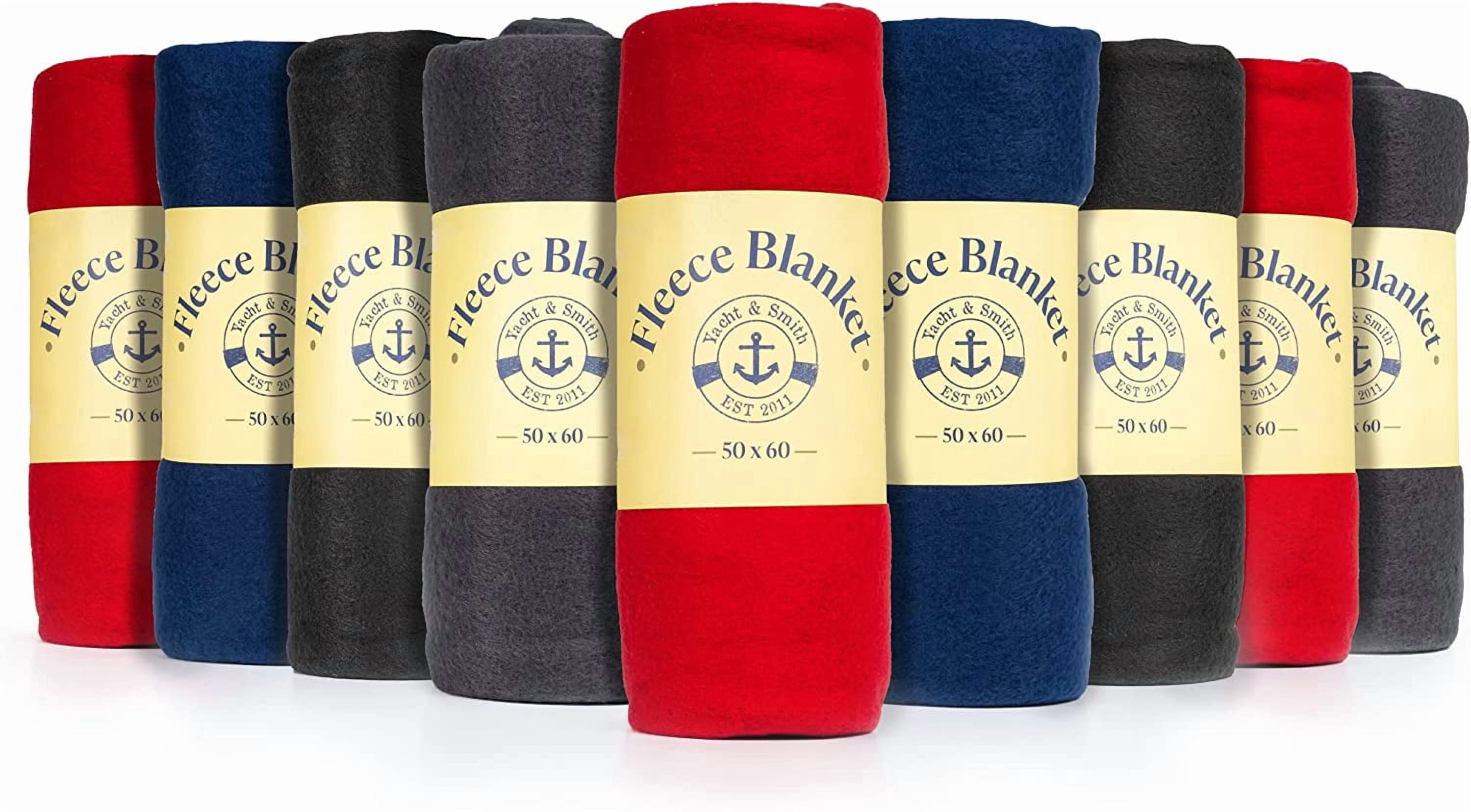 Yacht & Smith Soft Fleece Blankets 50 X 60, Lightweight, Cozy Warm Throws Dark Colorful Blanket Sofa Travel Outdoor, Wholesale