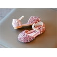 thumbnail image 7 of FAOWME Kids Little Girls Dress Pumps Glitter Sequins Princess Low Heels Party Dance Shoes Rhinestone Sandals Pink 4-4.5 Years, 7 of 7