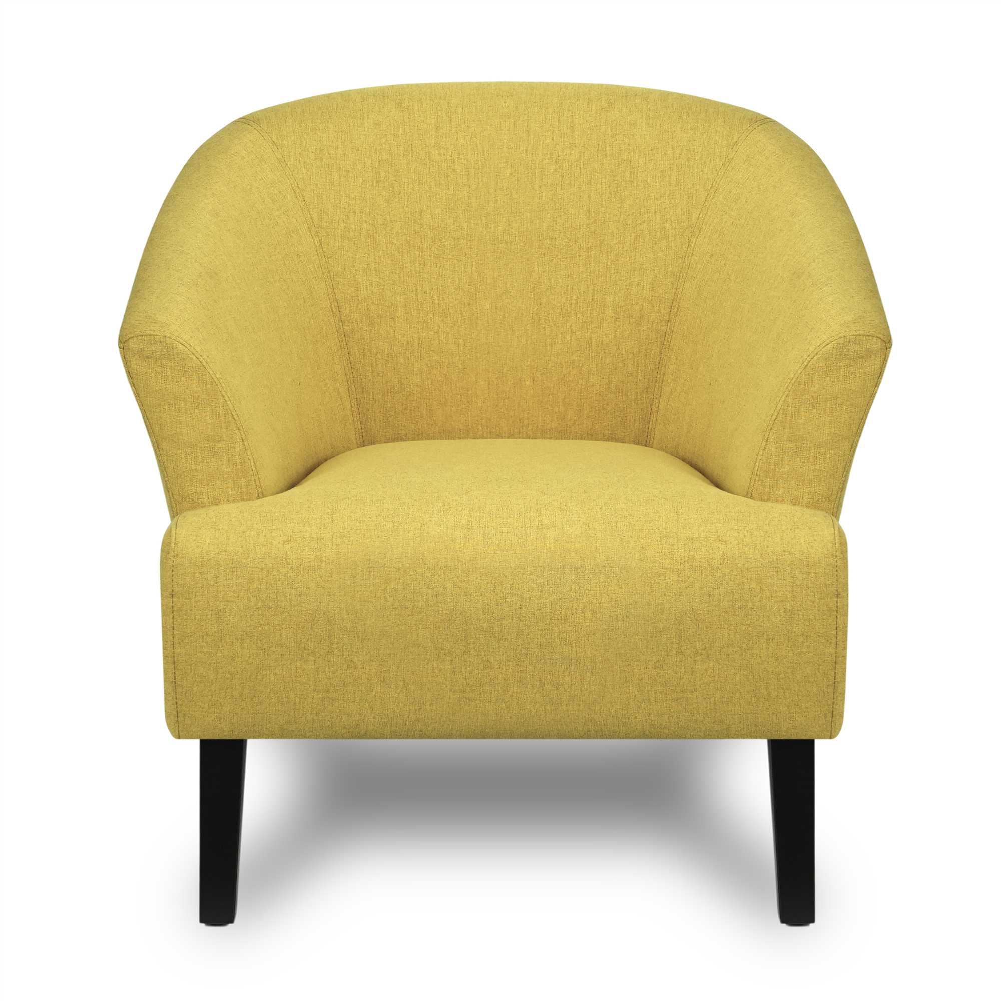 Cali Mustard Yellow Accent Chair with Wooden Legs
