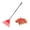 Red, variant on Orientools 42"-60"Garden Leaf Rake, Adjustable Lightweight Steel Handle, 22-Tine Plastic Shrub Rake