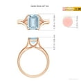 thumbnail image 5 of Angara Natural 2 Ct. Aquamarine Solitaire Ring in 14K Rose Gold for Women (Ring Size: 3.5), 5 of 10