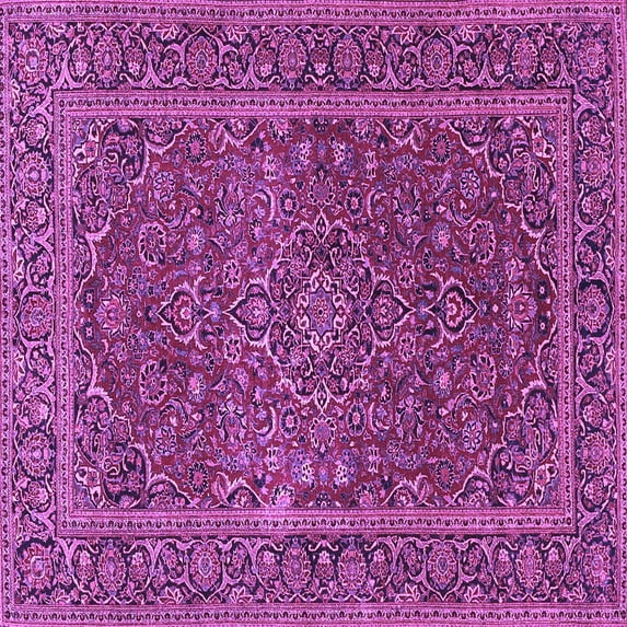 Ahgly Company Indoor Square Persian Purple Traditional Area Rugs, 7' Square