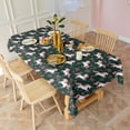 thumbnail image 3 of Green Cartoon Unicorn Flower Pattern Rectangle Tablecloth 60"x102",Waterproof Polyester Rectangle Table Cloth, Wipeable Spillproof Polyester Tablecloth for Dining, Camping, Indoor and Outdoor, 3 of 6