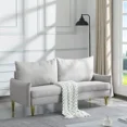 thumbnail image 3 of Modern Sofa Couch, Upholstered 2-Seat Loveseat Sofa for Living Room, Bedroom, Small Space, Office, Beige, 3 of 6
