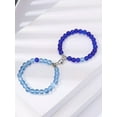 thumbnail image 2 of QQTDFG 2pcs/set Blue Tone Stone Heart Shaped Charm Couple Beaded Bracelet-default, 2 of 3