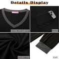 thumbnail image 6 of MOSHU Plus Size Color Block T Shirts for Women V Neck Long Sleeve Womens Shirts Loose Fall Tops with Pocket, 6 of 10