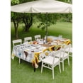 thumbnail image 3 of Outdoor Tablecloth with Umbrella Hole and Zipper, Sunflowers Dog Rectangle Table Cloth 60x102 Inch Waterproof Tablecloth, Spring Watercolor Floral Stars Grey Plaid Picnic Table Cover for Patio, 3 of 7