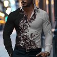 thumbnail image 1 of Camisas hawaianas de manga larga con estampado floral en 3D, camisa de playa para hombre, camisa social informal de moda, blusas con solapa, camiseta cubana para hombre, 1 of 6