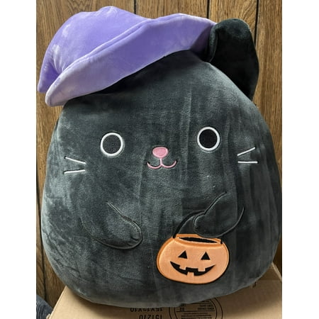 Squishmallow Official Kellytoy Halloween Squishy Soft Plush Toy Animals (Calio the Black Cat), 16 Inch)