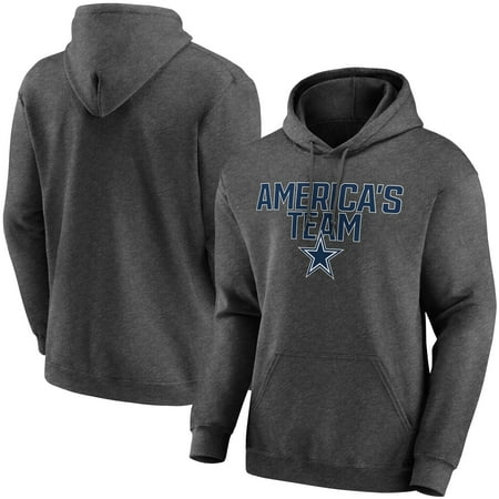 Men's Heathered Charcoal Dallas Cowboys Victory Earned Pullover Hoodie