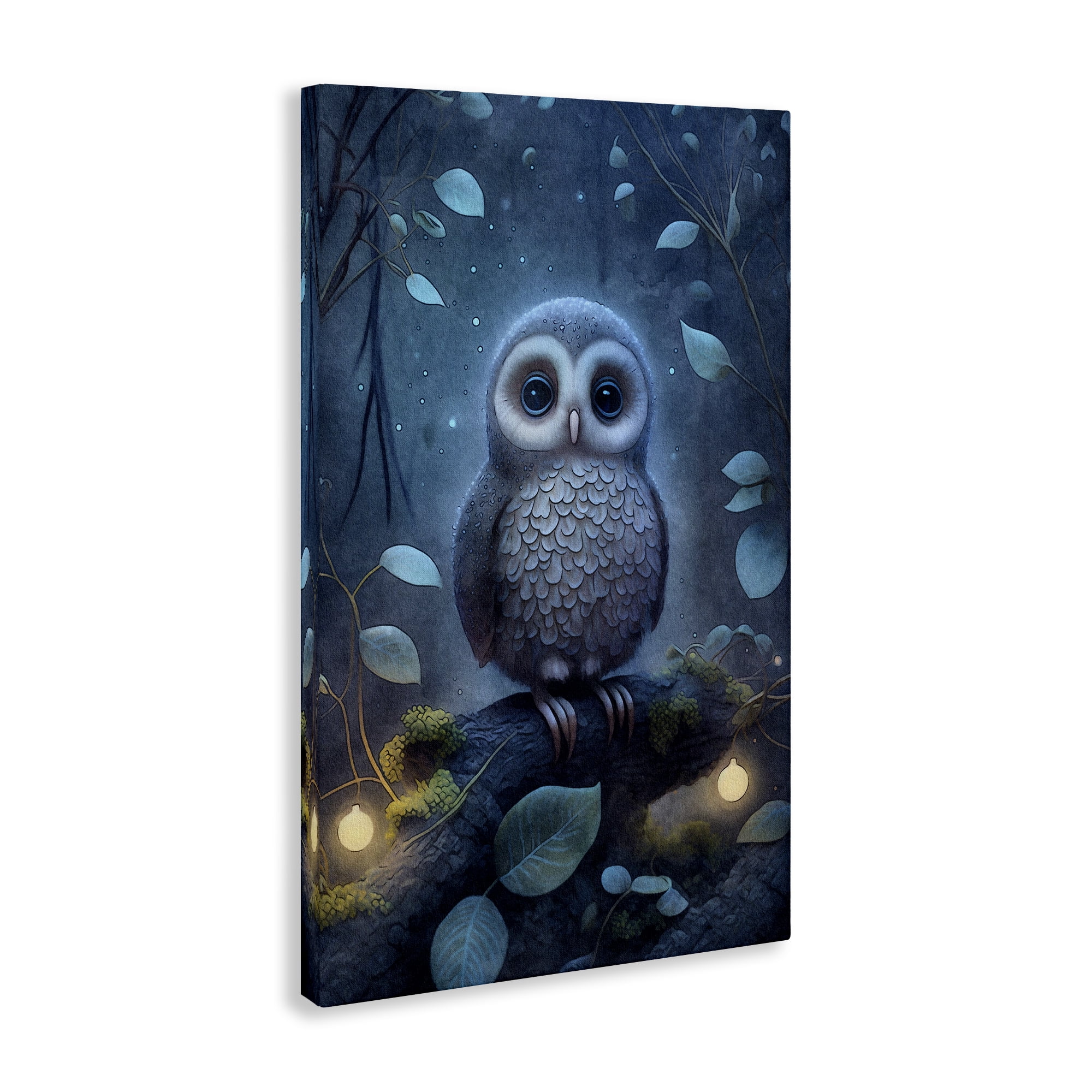Stupell Industries Mystic Owl in Nature Landscape Painting Gallery Wrapped Canvas Art Print Wall Art, 20 x 30