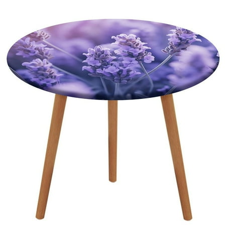 

Lavender (33) Tablecloth Round Elastic Fitted Waterproof Table Cover Cloth for Dining Room Indoor Outdoor Decor
