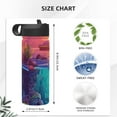 thumbnail image 4 of Bingfone Hawaiian Island Dolphin Print 18oz Sports Insulated Kettle With Straw, Leakproof & BPA Free, Drinking Sports Water Bottle for Fitness, Gym & Outdoor, 4 of 8