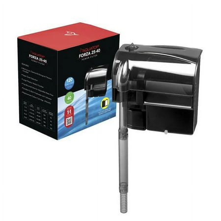 UPC: 0810281019963 | Aquatop FORZA Hang On Back 4 Stage Power Filter PFE4 w/ Shrimp Guard up to 40G Tank