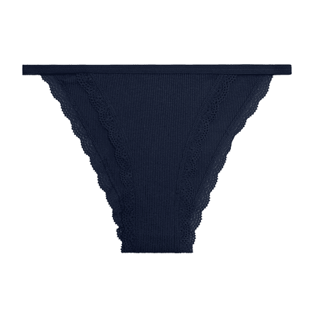 Fulorrnie Women s Low Rise Lace Trim Thong Panties Breathable Seamless Underwear Decorative Ring Textured Design  Blue  S