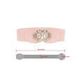 thumbnail image 3 of Allegra K Lady 2.36" Width Elastic Belts, Faux Leather Opal Beaded Rhinestone Inlaid Stretchy Cinch Waistband for Dress 66 cm/26" Pink, 3 of 5