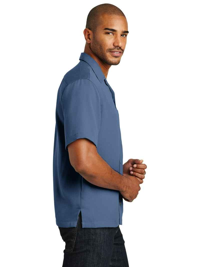 トップス DECHINE OPEN COLLAR SHORT SLEEVE SHIRT Business Casual Open Collar Stripe Short Sleeve Shirt - White