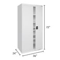 thumbnail image 2 of Sandusky 36"W x 24"D x 72"H 5-Shelf Storage Cabinet with Recessed Handle, White, 2 of 4