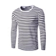 thumbnail image 1 of INSPIRE CHIC T-Shirt pour Homme à Rayures Col Rond Manches Longues Chandail Haut 34 Noir et Blanc, 1 of 8