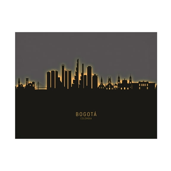 Michael Tompsett 'Bogota Colombia Skyline Glow II' Canvas Art
