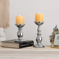 thumbnail image 3 of Candelabro de columna metal plateado 2 piezas YUANXCMXG, 3 of 5