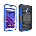thumbnail image 1 of For Motorola Moto G 2015 / G3 - Heavy Duty Armor Style 2 Case w/ Holster - Blue/Black AMH, 1 of 7