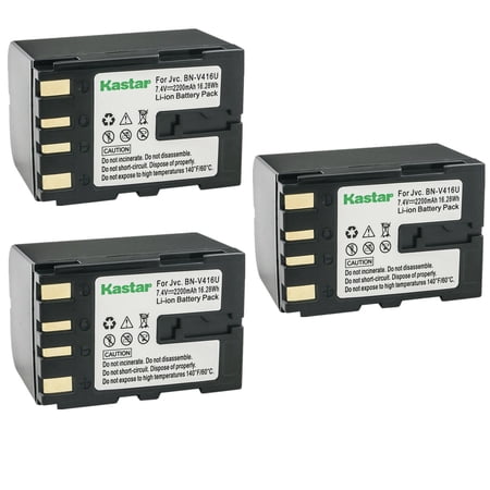 Kastar BN-V416 Battery 3-Pack Replacement for JVC GR-DV400  GR-DV500  GR-DV550  GR-DV600  GR-DV700  GR-DV800  GR-DV800US  GR-DV801  GR-DV900  GR-DV1800  GR-DV2000  GR-DV2000U Camera