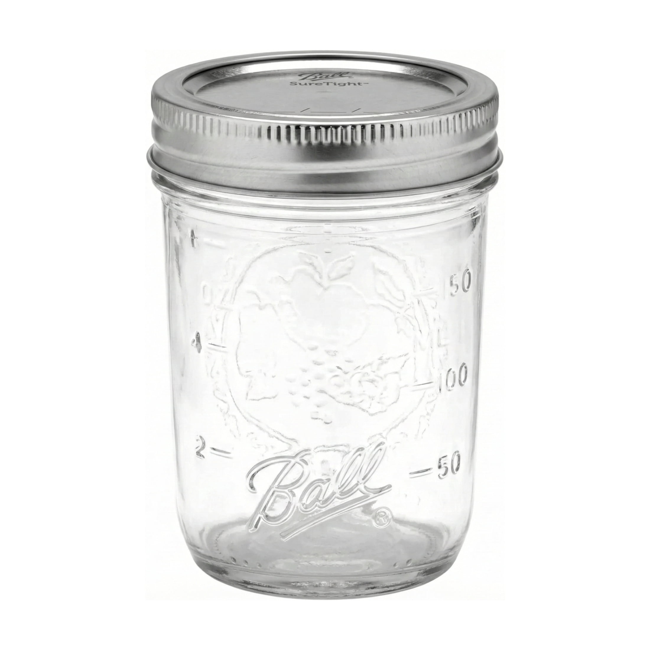 Ball Regular Mouth 8 Oz Glass Mason Jars with Lid & Band for