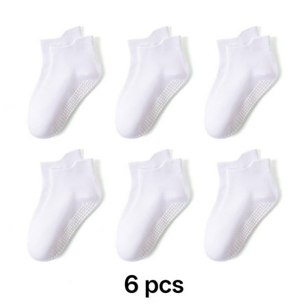 TELOLY 6 Pcs 3T Socks,Comfortable Fabric Toddler Crew Socks,Non-Slip Toddler Socks 2T-3T,Style 1